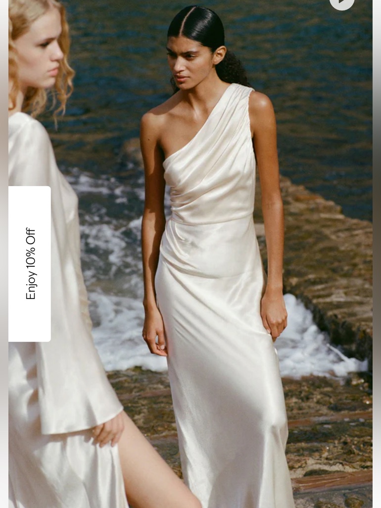 Nwt La Lune Gathered One Shoulder Maxi Dress - Cream Us Size 0